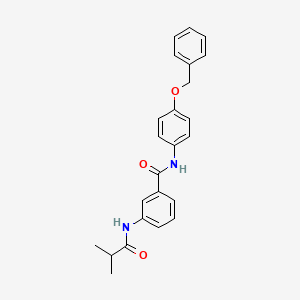 molecular formula C24H24N2O3 B11172946 N-[4-(benzyloxy)phenyl]-3-[(2-methylpropanoyl)amino]benzamide 