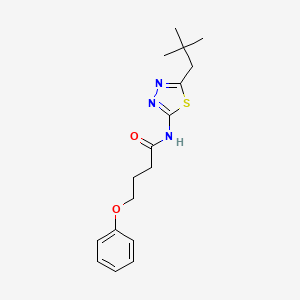 molecular formula C17H23N3O2S B11172948 N-[5-(2,2-dimethylpropyl)-1,3,4-thiadiazol-2-yl]-4-phenoxybutanamide 