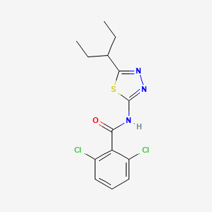 2,6-dichloro-N-[5-(pentan-3-yl)-1,3,4-thiadiazol-2-yl]benzamide