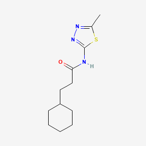 molecular formula C12H19N3OS B11172976 3-cyclohexyl-N-(5-methyl-1,3,4-thiadiazol-2-yl)propanamide 