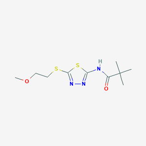 N-[5-(2-methoxyethylsulfanyl)-1,3,4-thiadiazol-2-yl]-2,2-dimethylpropanamide