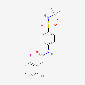 molecular formula C18H20ClFN2O3S B11173016 N-[4-(tert-butylsulfamoyl)phenyl]-2-(2-chloro-6-fluorophenyl)acetamide 