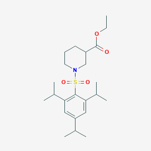 molecular formula C23H37NO4S B11173049 Ethyl 1-{[2,4,6-tri(propan-2-yl)phenyl]sulfonyl}piperidine-3-carboxylate 