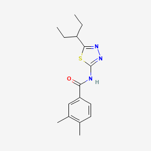 molecular formula C16H21N3OS B11173062 3,4-dimethyl-N-[5-(pentan-3-yl)-1,3,4-thiadiazol-2-yl]benzamide 