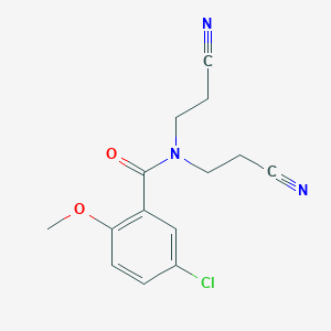 molecular formula C14H14ClN3O2 B11173071 5-chloro-N,N-bis(2-cyanoethyl)-2-methoxybenzamide 