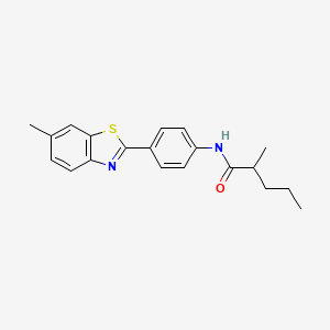 molecular formula C20H22N2OS B11173080 2-methyl-N-[4-(6-methyl-1,3-benzothiazol-2-yl)phenyl]pentanamide 