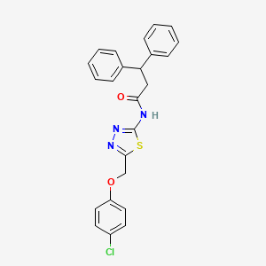 N-{5-[(4-chlorophenoxy)methyl]-1,3,4-thiadiazol-2-yl}-3,3-diphenylpropanamide