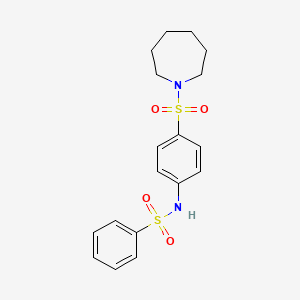 molecular formula C18H22N2O4S2 B11173111 N-[4-(azepan-1-ylsulfonyl)phenyl]benzenesulfonamide 