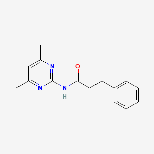 molecular formula C16H19N3O B11173131 N-(4,6-dimethylpyrimidin-2-yl)-3-phenylbutanamide 