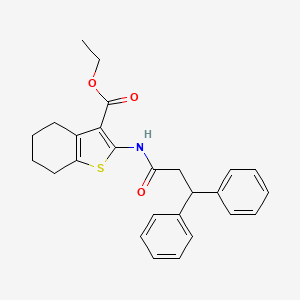 Ethyl 2-[(3,3-diphenylpropanoyl)amino]-4,5,6,7-tetrahydro-1-benzothiophene-3-carboxylate