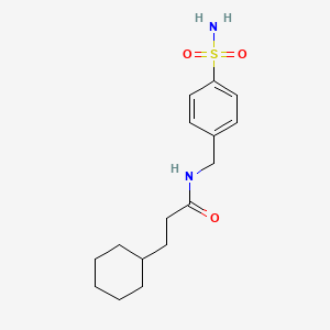 3-cyclohexyl-N-[(4-sulfamoylphenyl)methyl]propanamide