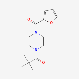 molecular formula C14H20N2O3 B11173185 1-[4-(Furan-2-carbonyl)piperazin-1-yl]-2,2-dimethylpropan-1-one 