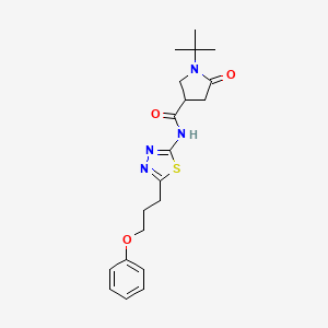 1-tert-butyl-5-oxo-N-[5-(3-phenoxypropyl)-1,3,4-thiadiazol-2-yl]pyrrolidine-3-carboxamide