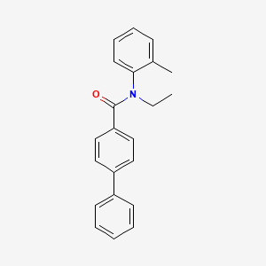 molecular formula C22H21NO B11173216 N-ethyl-N-(2-methylphenyl)biphenyl-4-carboxamide 