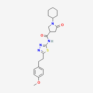 1-cyclohexyl-N-{5-[2-(4-methoxyphenyl)ethyl]-1,3,4-thiadiazol-2-yl}-5-oxopyrrolidine-3-carboxamide