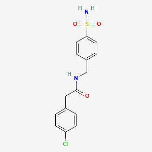 molecular formula C15H15ClN2O3S B11173250 2-(4-chlorophenyl)-N-[(4-sulfamoylphenyl)methyl]acetamide 