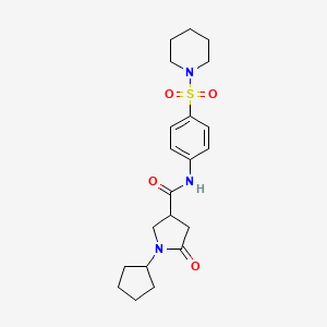 1-cyclopentyl-5-oxo-N-[4-(piperidin-1-ylsulfonyl)phenyl]pyrrolidine-3-carboxamide