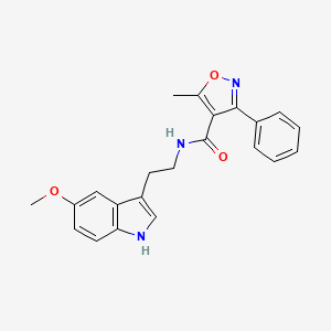 molecular formula C22H21N3O3 B11173315 N-[2-(5-methoxy-1H-indol-3-yl)ethyl]-5-methyl-3-phenyl-1,2-oxazole-4-carboxamide 