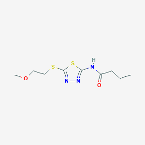 N-{5-[(2-methoxyethyl)sulfanyl]-1,3,4-thiadiazol-2-yl}butanamide