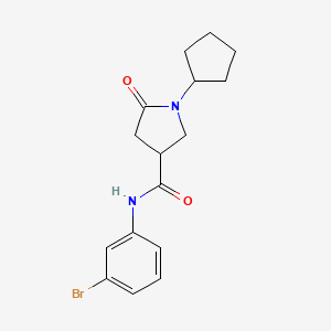 N-(3-bromophenyl)-1-cyclopentyl-5-oxopyrrolidine-3-carboxamide