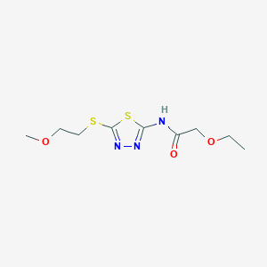 molecular formula C9H15N3O3S2 B11173389 2-ethoxy-N-{5-[(2-methoxyethyl)sulfanyl]-1,3,4-thiadiazol-2-yl}acetamide 