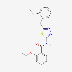 molecular formula C19H19N3O3S B11173421 2-ethoxy-N-[5-(2-methoxybenzyl)-1,3,4-thiadiazol-2-yl]benzamide 