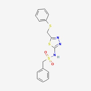 1-phenyl-N-{5-[(phenylsulfanyl)methyl]-1,3,4-thiadiazol-2-yl}methanesulfonamide