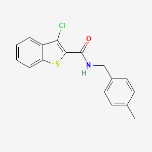 molecular formula C17H14ClNOS B11173445 3-chloro-N-[(4-methylphenyl)methyl]-1-benzothiophene-2-carboxamide CAS No. 544456-03-3