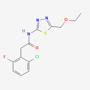 molecular formula C13H13ClFN3O2S B11173452 2-(2-chloro-6-fluorophenyl)-N-[5-(ethoxymethyl)-1,3,4-thiadiazol-2-yl]acetamide 