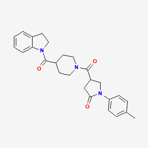 4-{[4-(2,3-dihydro-1H-indol-1-ylcarbonyl)piperidin-1-yl]carbonyl}-1-(4-methylphenyl)pyrrolidin-2-one