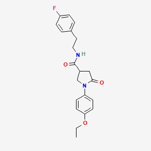 molecular formula C21H23FN2O3 B11173494 1-(4-ethoxyphenyl)-N-[2-(4-fluorophenyl)ethyl]-5-oxopyrrolidine-3-carboxamide 