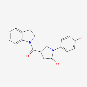 molecular formula C19H17FN2O2 B11173548 4-(2,3-Dihydro-indole-1-carbonyl)-1-(4-fluoro-phenyl)-pyrrolidin-2-one 