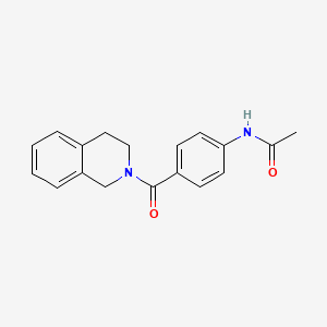 molecular formula C18H18N2O2 B11173557 N-[4-(3,4-dihydro-1H-isoquinoline-2-carbonyl)phenyl]acetamide 