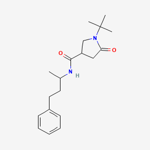 molecular formula C19H28N2O2 B11173587 1-tert-butyl-5-oxo-N-(4-phenylbutan-2-yl)pyrrolidine-3-carboxamide 