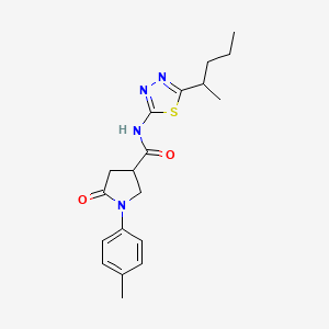 1-(4-methylphenyl)-5-oxo-N-[5-(pentan-2-yl)-1,3,4-thiadiazol-2-yl]pyrrolidine-3-carboxamide