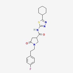 N-(5-cyclohexyl-1,3,4-thiadiazol-2-yl)-1-[2-(4-fluorophenyl)ethyl]-5-oxopyrrolidine-3-carboxamide