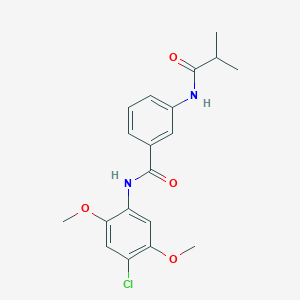 N-(4-chloro-2,5-dimethoxyphenyl)-3-[(2-methylpropanoyl)amino]benzamide