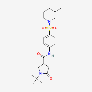 molecular formula C21H31N3O4S B11173658 1-tert-butyl-N-{4-[(3-methylpiperidin-1-yl)sulfonyl]phenyl}-5-oxopyrrolidine-3-carboxamide 