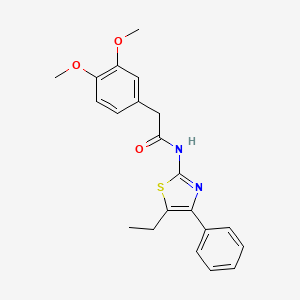 molecular formula C21H22N2O3S B11173688 2-(3,4-dimethoxyphenyl)-N-(5-ethyl-4-phenyl-1,3-thiazol-2-yl)acetamide 