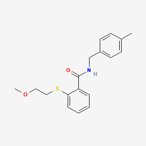 2-[(2-methoxyethyl)sulfanyl]-N-(4-methylbenzyl)benzamide