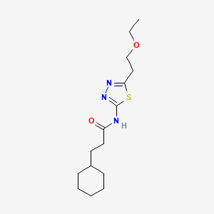 3-cyclohexyl-N-[5-(2-ethoxyethyl)-1,3,4-thiadiazol-2-yl]propanamide