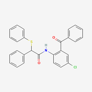 N-[4-chloro-2-(phenylcarbonyl)phenyl]-2-phenyl-2-(phenylsulfanyl)acetamide