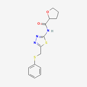 N-{5-[(phenylsulfanyl)methyl]-1,3,4-thiadiazol-2-yl}tetrahydrofuran-2-carboxamide