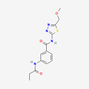 molecular formula C14H16N4O3S B11173852 N-[5-(methoxymethyl)-1,3,4-thiadiazol-2-yl]-3-(propanoylamino)benzamide 