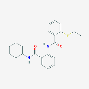 molecular formula C22H26N2O2S B11173898 N-[2-(cyclohexylcarbamoyl)phenyl]-2-(ethylsulfanyl)benzamide 