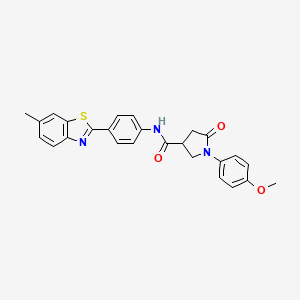 1-(4-methoxyphenyl)-N-[4-(6-methyl-1,3-benzothiazol-2-yl)phenyl]-5-oxopyrrolidine-3-carboxamide