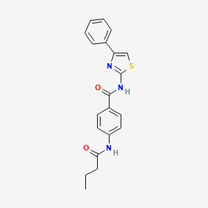 4-(butanoylamino)-N-(4-phenyl-1,3-thiazol-2-yl)benzamide