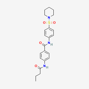 molecular formula C22H27N3O4S B11173981 4-(butanoylamino)-N-[4-(piperidin-1-ylsulfonyl)phenyl]benzamide 