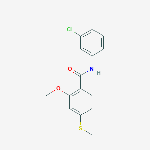 N-(3-chloro-4-methylphenyl)-2-methoxy-4-(methylsulfanyl)benzamide