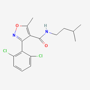 molecular formula C16H18Cl2N2O2 B11174038 3-(2,6-dichlorophenyl)-5-methyl-N-(3-methylbutyl)-1,2-oxazole-4-carboxamide 